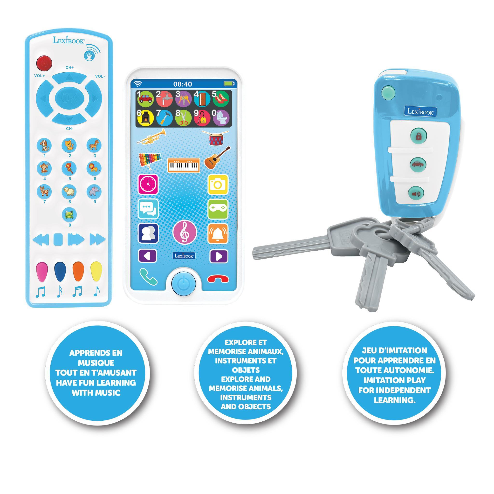 Voir la diapositive 2 : Lexibook Portable, télécommande et porte-clés éducatifs
