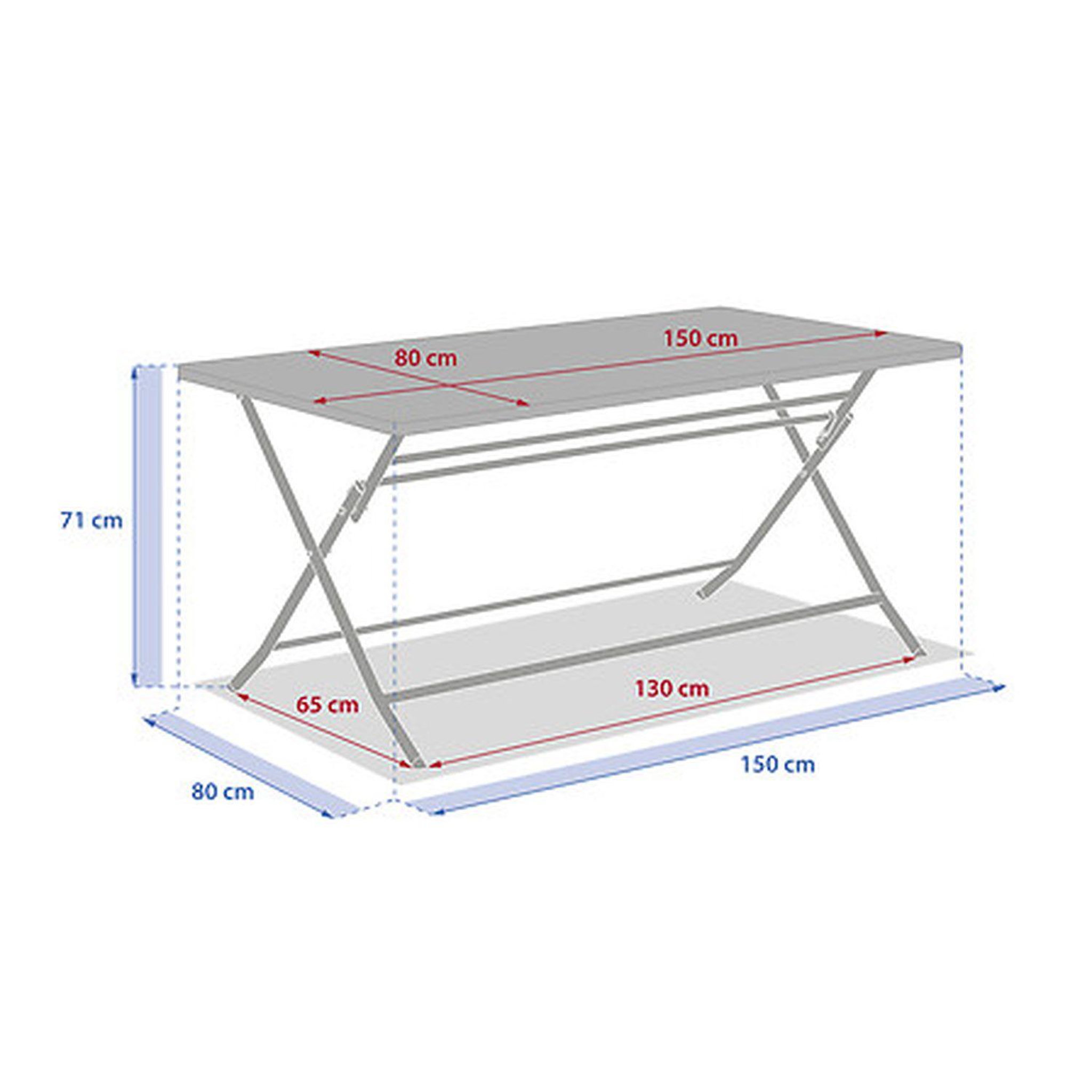 Voir la diapositive 3 : HESPERIDE Table de jardin pliante rectangulaire 6 places greensboro - gris graphite