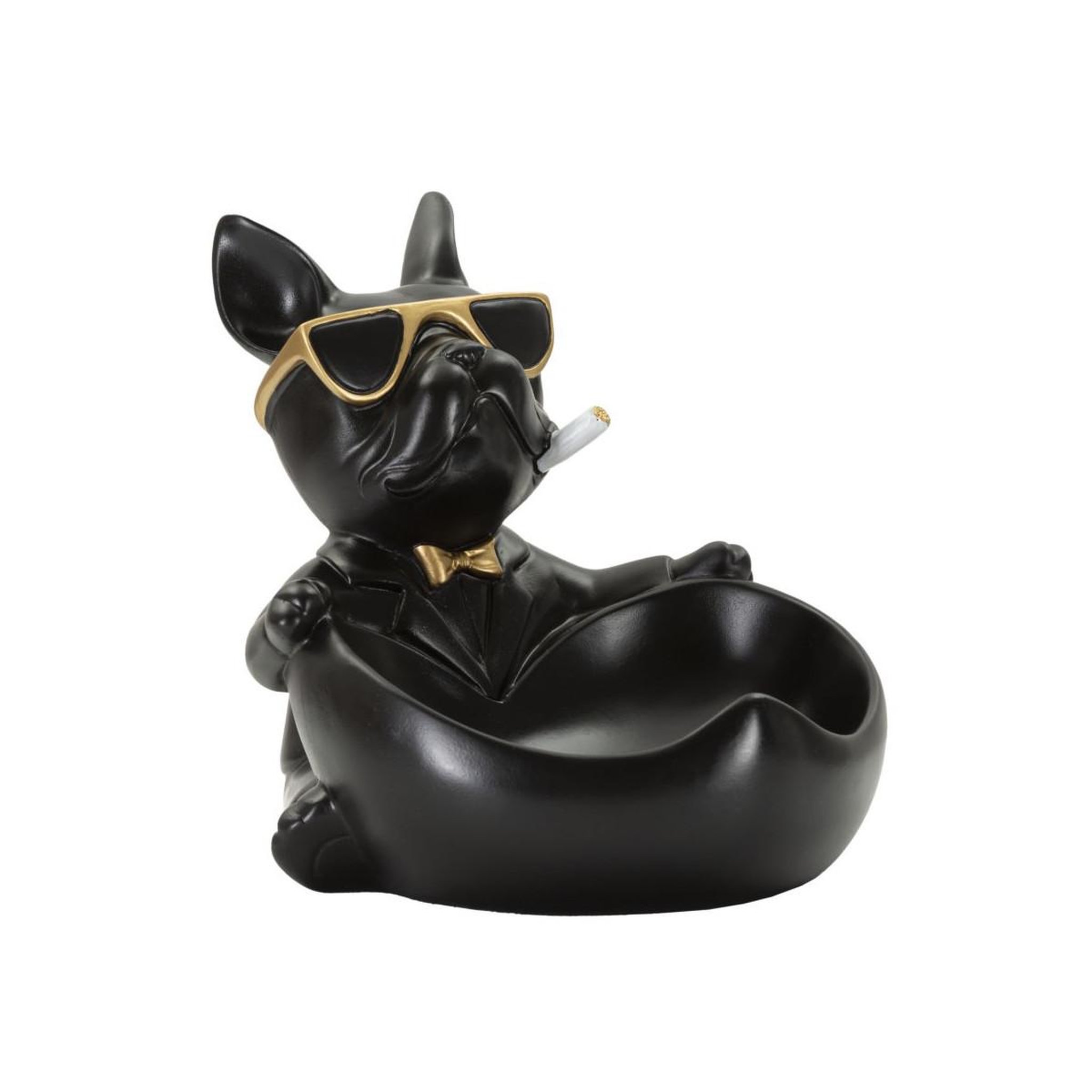 Paris Prix Vide-poche statuette chien  dog ball  20cm noir