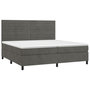 Voir la diapositive 3 : VIDAXL Sommier a lattes de lit et matelas Gris fonce 200x200cm Velours