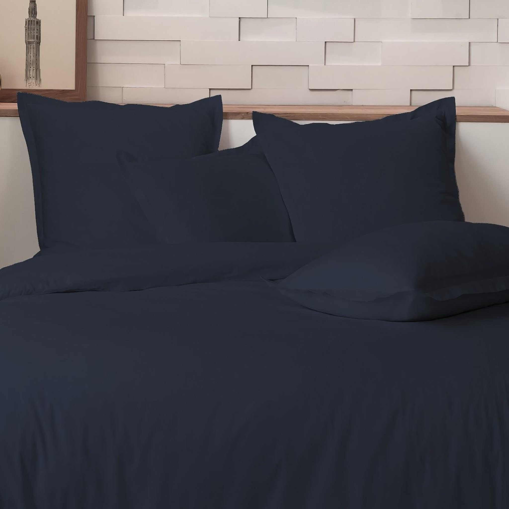 Voir la diapositive 3 : Home collection Parure de couette 100%percale de coton 80 fils/cm2-percale ombre