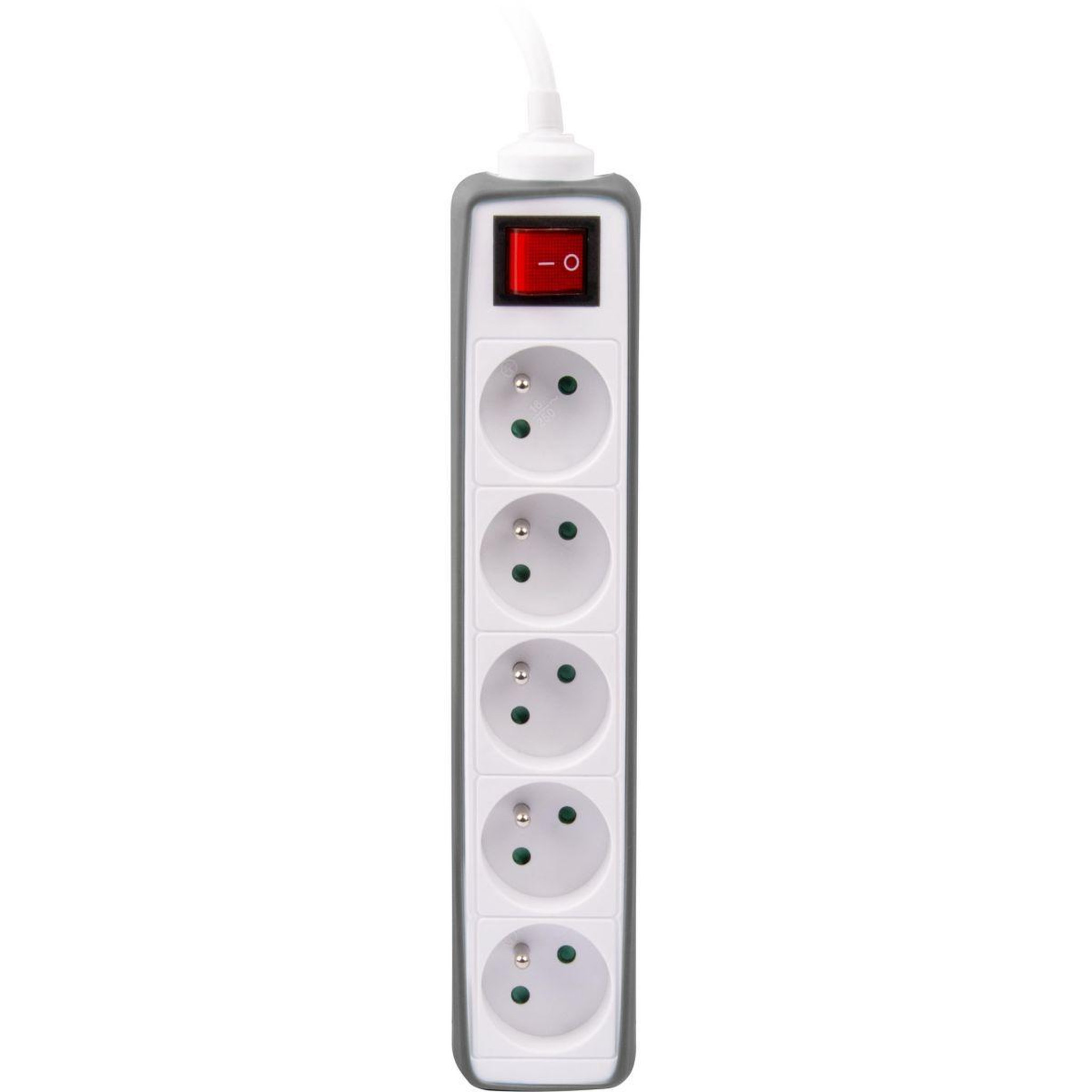 Voir la diapositive 2 : ESSENTIEL B Multiprise silicone gris 5 x 16a avec interrupteur
