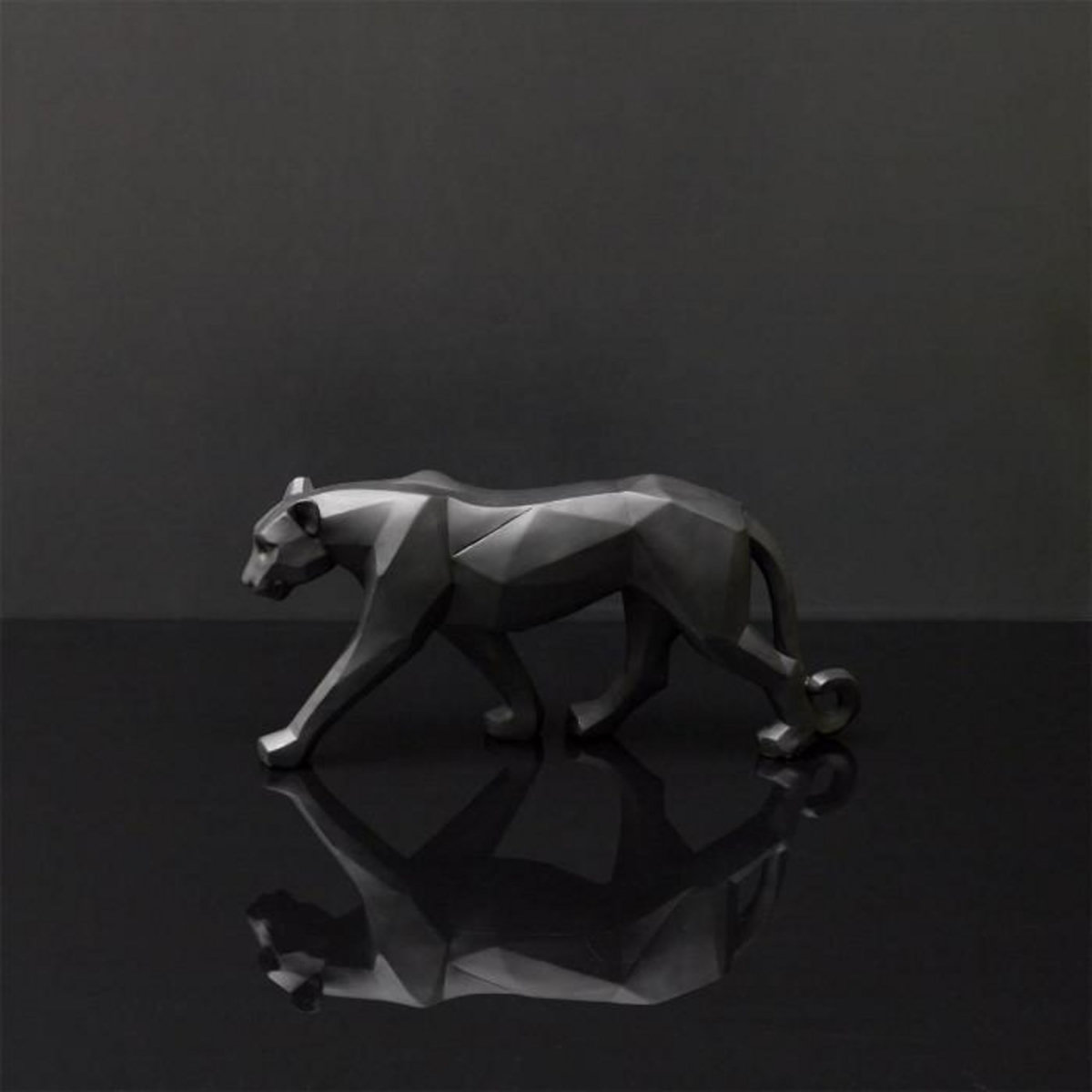Paris Prix Statuette Déco  Panthère Origami  40cm Noir
