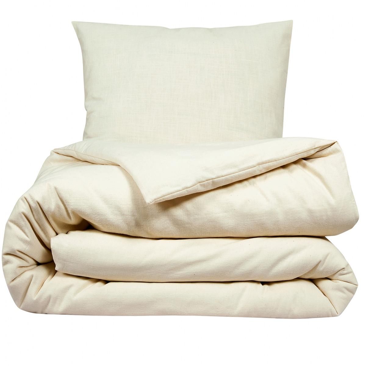 FUTURE HOME Parure de lit 2 personnes unie effet lin