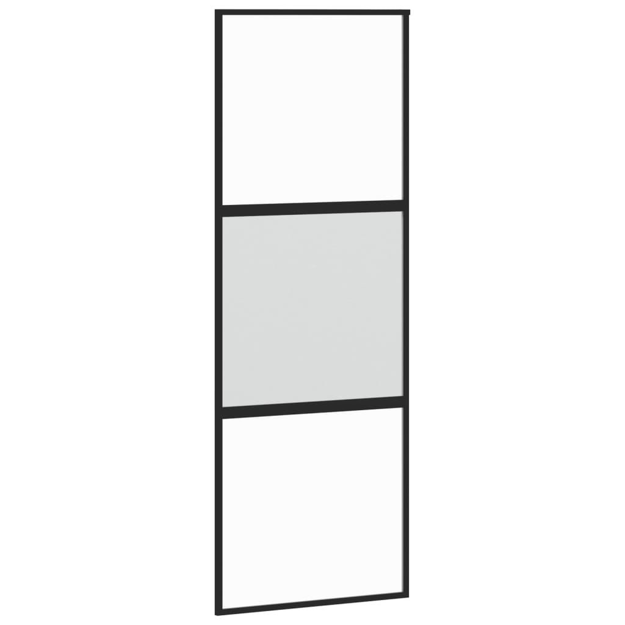 Voir la diapositive 2 : VIDAXL Porte coulissante noir 76x205 cm verre trempe aluminium