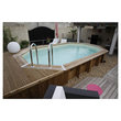 UBBINK Piscine hors sol bois octogonale - 355x550x120cm - Liner Beige - OCEA