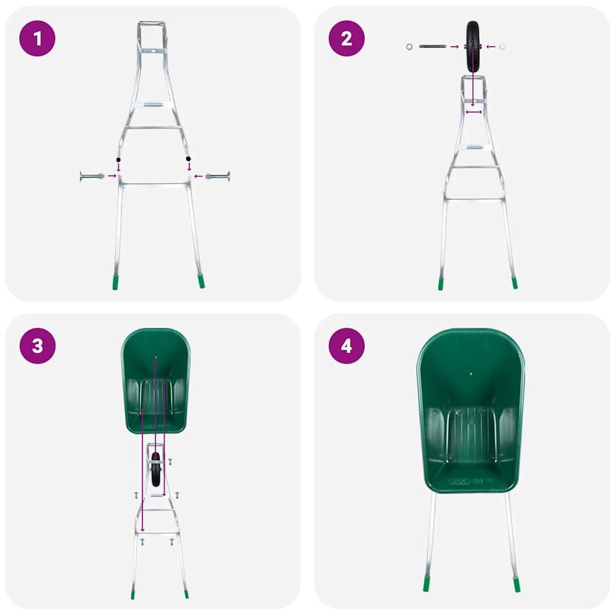 Voir la diapositive 4 : VIDAXL Brouette vert 90 L 150 kg acier galvanise et plastique