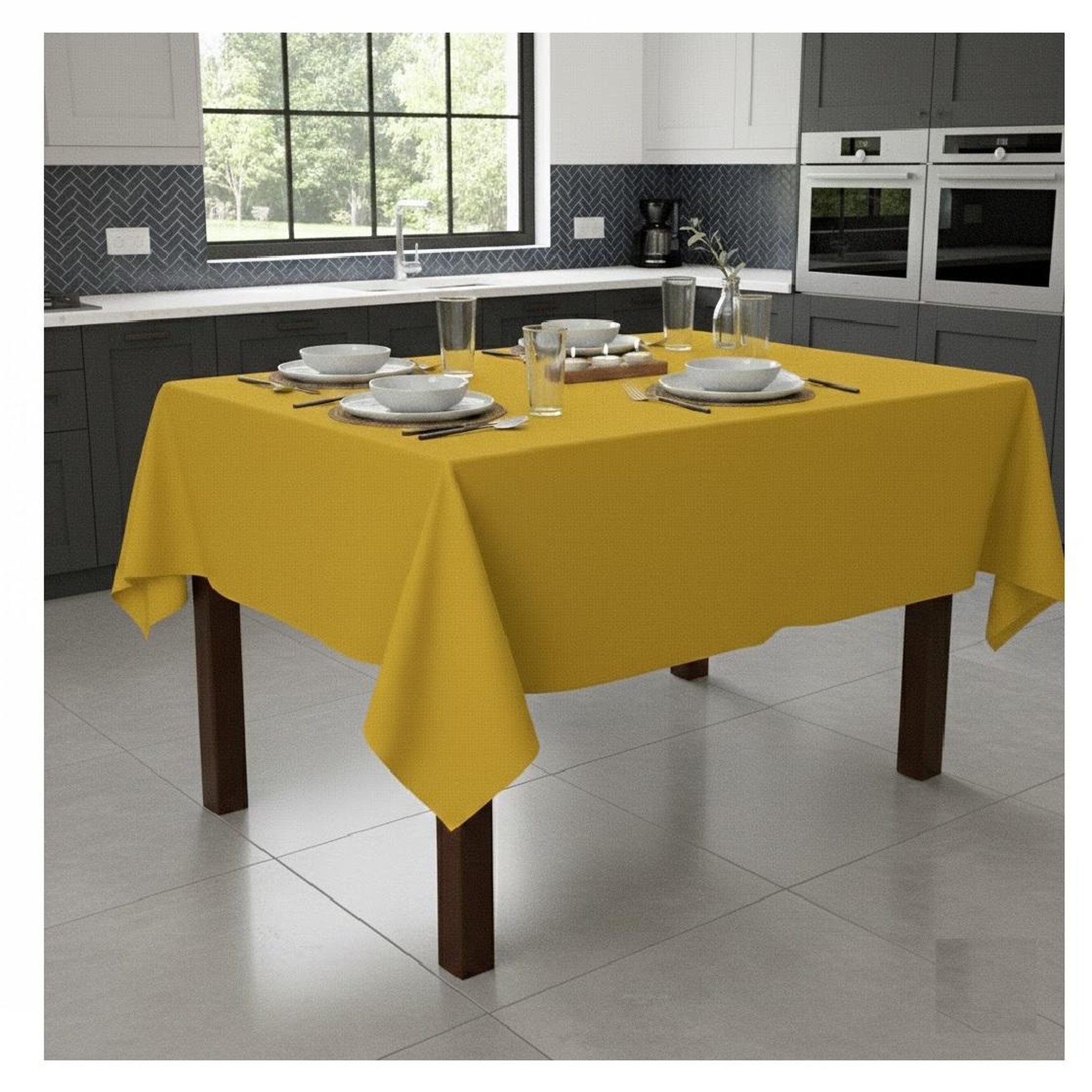 Voir la diapositive 3 : Eden Nappe en polyester finition ourlet nels