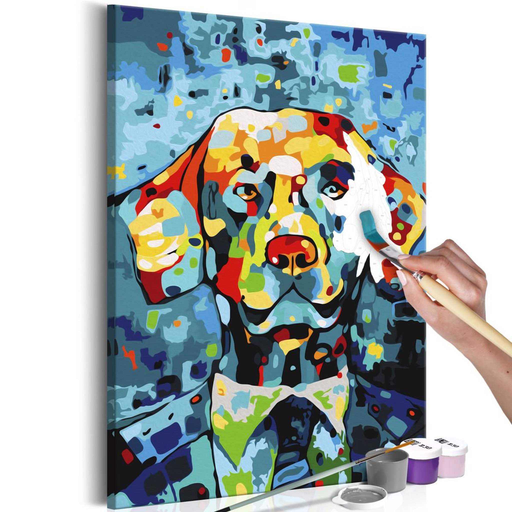 Voir la diapositive 1 : Paris Prix Tableau à peindre soi-même  chien portrait  40x60cm