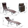 Voir la diapositive 3 : OUTSUNNY Outsunny transat chaise longue bain de soleil pliable dossier inclinable multi-positions têtière fournie 137L x 64l x 101H cm métal époxy textilène marron