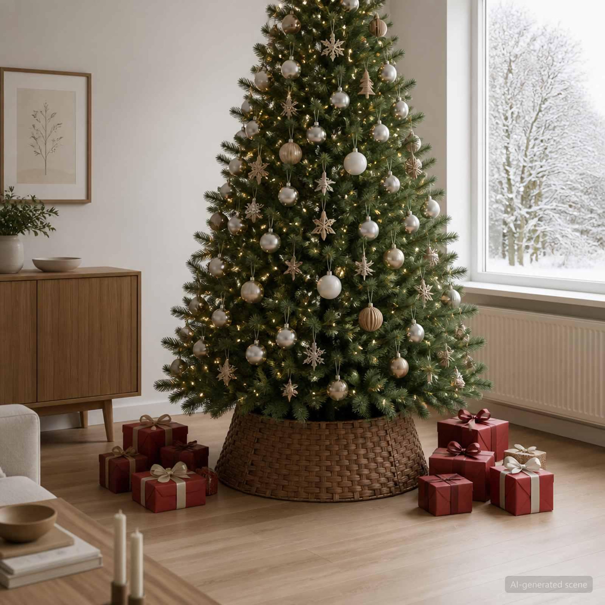 Voir la diapositive 2 : VIDAXL Collier de sapin de Noël Rond Marron Clair Diam. 105 x 28 cm