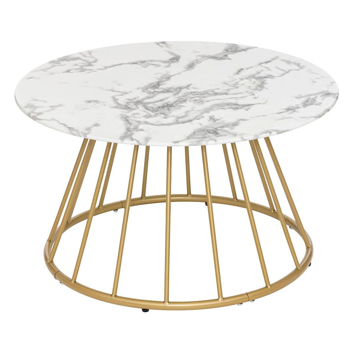 ATMOSPHERA Table Basse Effet Marbre  Rayo  70cm Blanc
