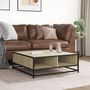 Voir la diapositive 3 : VIDAXL Table basse chene sonoma 80x80x30 cm bois d'ingenierie et metal