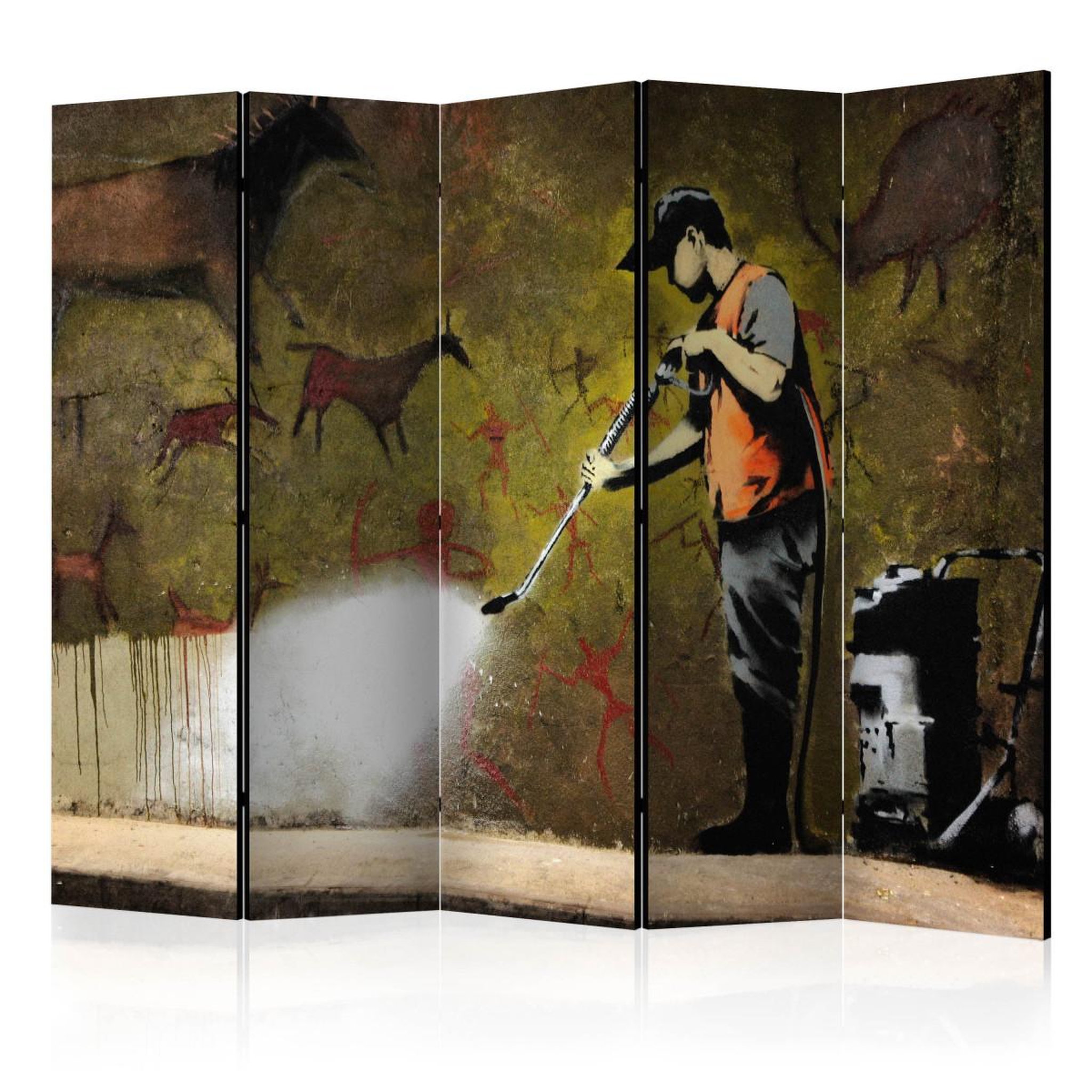 Paris Prix Paravent 5 volets  banksy - cave painting  172x225cm