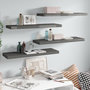 Voir la diapositive 1 : VIDAXL Etagere murale flottante 4 pcs Gris brillant 80x23,5x3,8 cm MDF