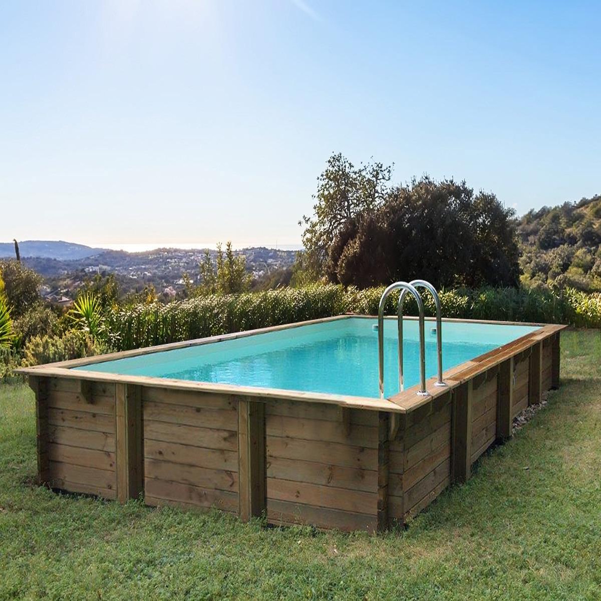 Habitat et Jardin Piscine bois en kit rectangle   murano   - 12.20 x 6.20 x 1.44 m