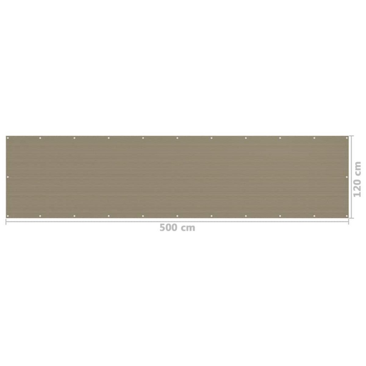 VIDAXL Ecran de balcon Taupe 120x500 cm PEHD
