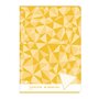 AUCHAN Cahier piqué 21x29,7cm 96 pages petits carreaux 5x5 jaune motif triangles