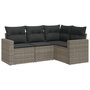 Voir la diapositive 2 : VIDAXL Salon de jardin 4 pcs avec coussins gris resine tressee