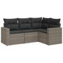 Voir la diapositive 2 : VIDAXL Salon de jardin 4 pcs avec coussins gris resine tressee