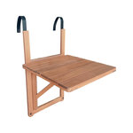 SWEEEK Table d'appoint en bois pour balcon. carrée. rabattable. hauteur ajustable