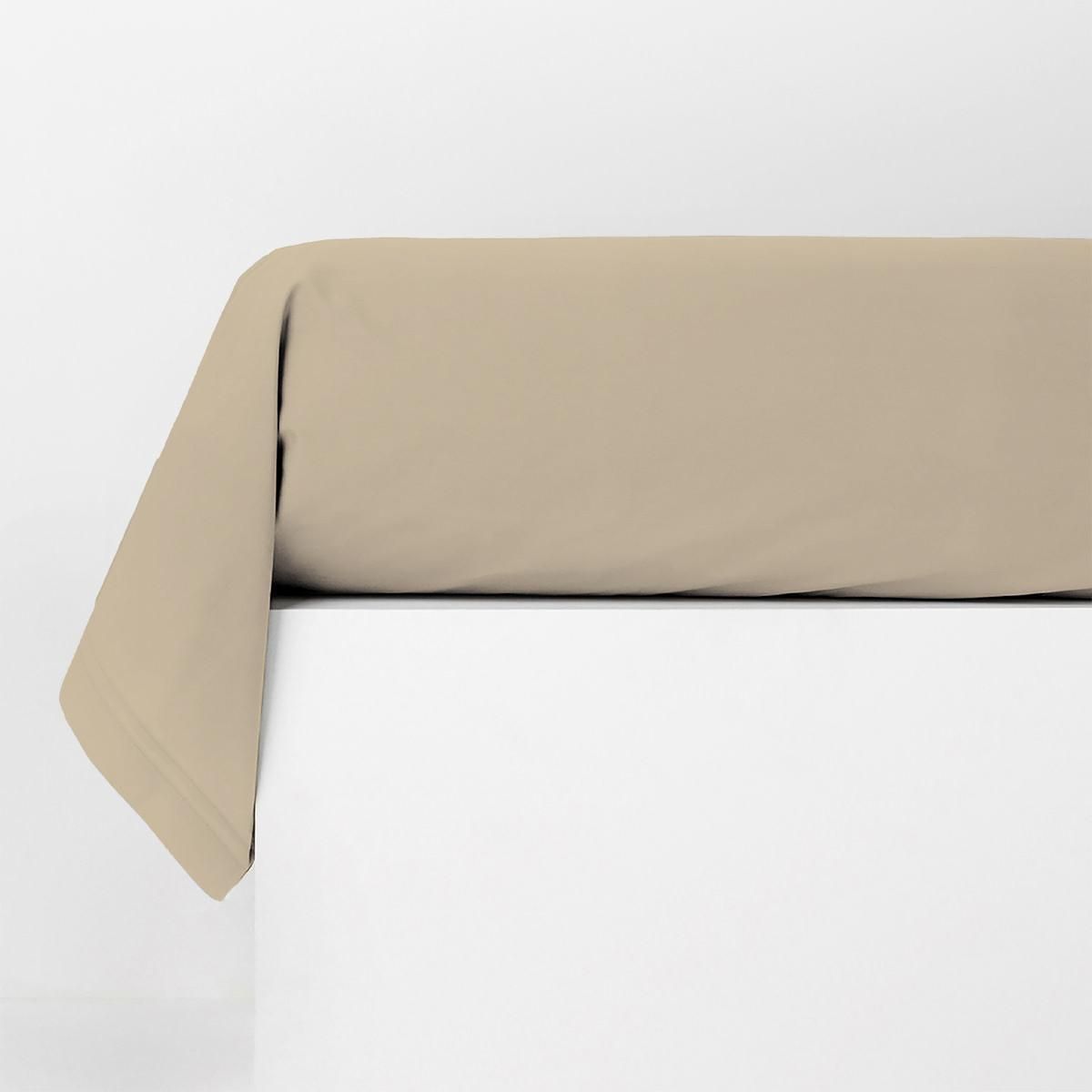 FUTURE HOME Taie traversin en coton 57 fils unie beige beige 85x185cm