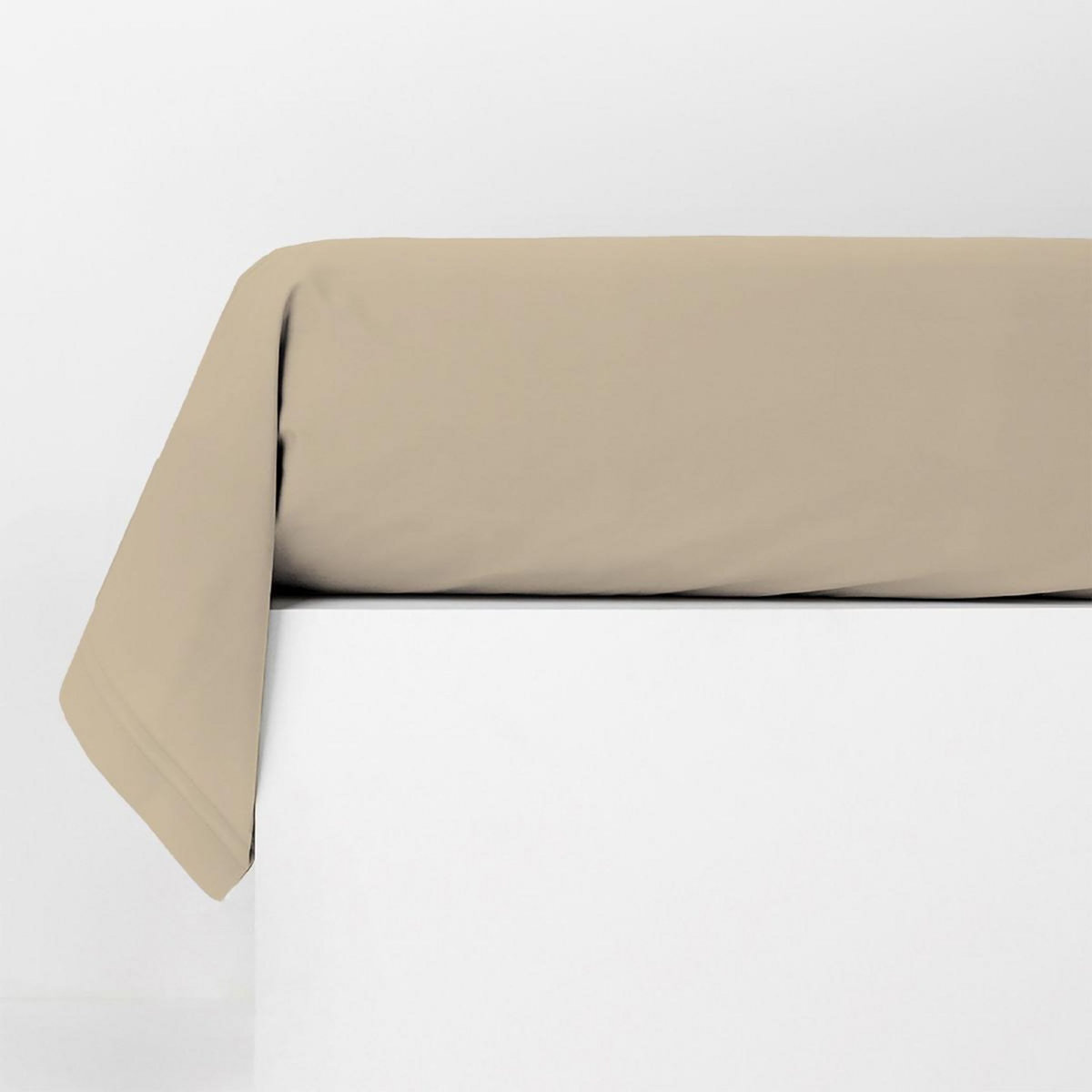 FUTURE HOME Taie traversin en coton 57 fils unie beige beige 85x185cm