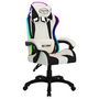 Voir la diapositive 2 : VIDAXL Fauteuil de jeux video avec LED RVB Blanc et noir Similicuir