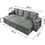 Voir la diapositive 3 : Habitat et Jardin Canapé d'angle panoramique convertible en tissu  Axel  - 4 places - Gris