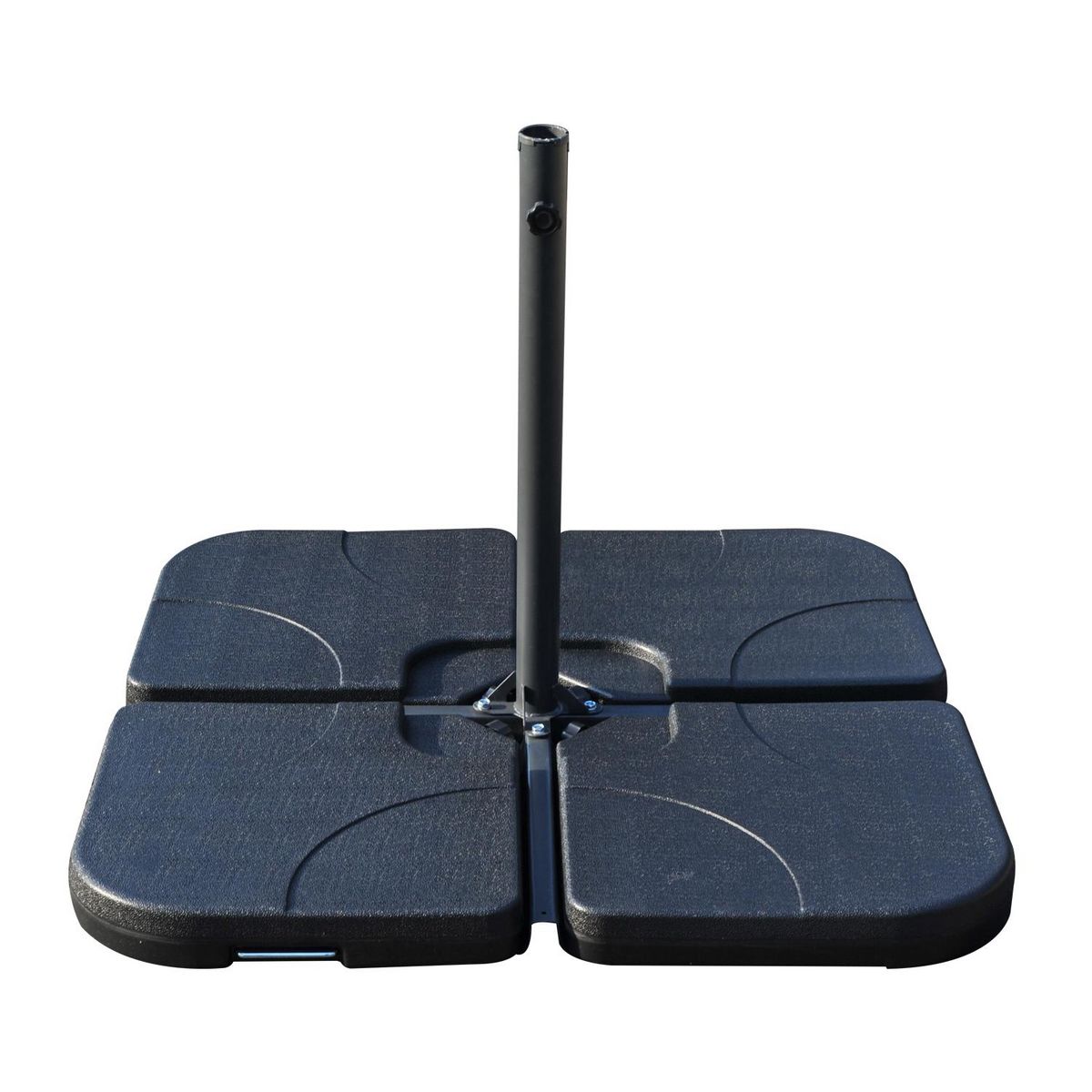 OUTSUNNY Lot de 4 poids de lestage carré avec poignée pour parasol 50 x 50 x 8 cm polyéthylène haute densité noir