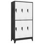 Voir la diapositive 1 : VIDAXL Armoire a casiers Anthracite et blanc 90x45x180 cm Acier