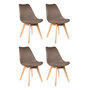 Voir la diapositive 1 : Paris Prix Lot de 4 Chaises Scandinave  Coquil  81cm Taupe