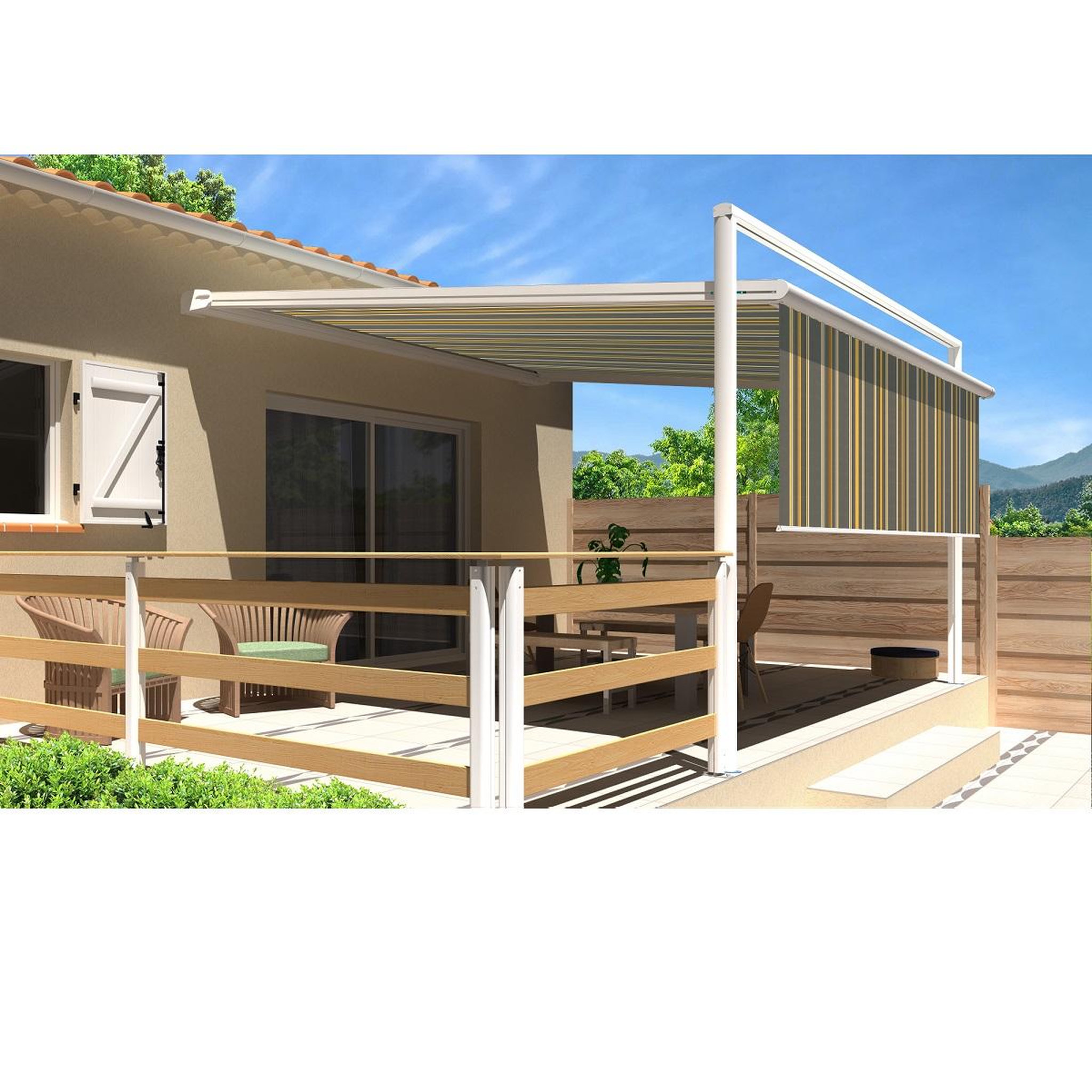 SUNSTYL Pergola blanche motorisée 4x4x2.5m MELODIE