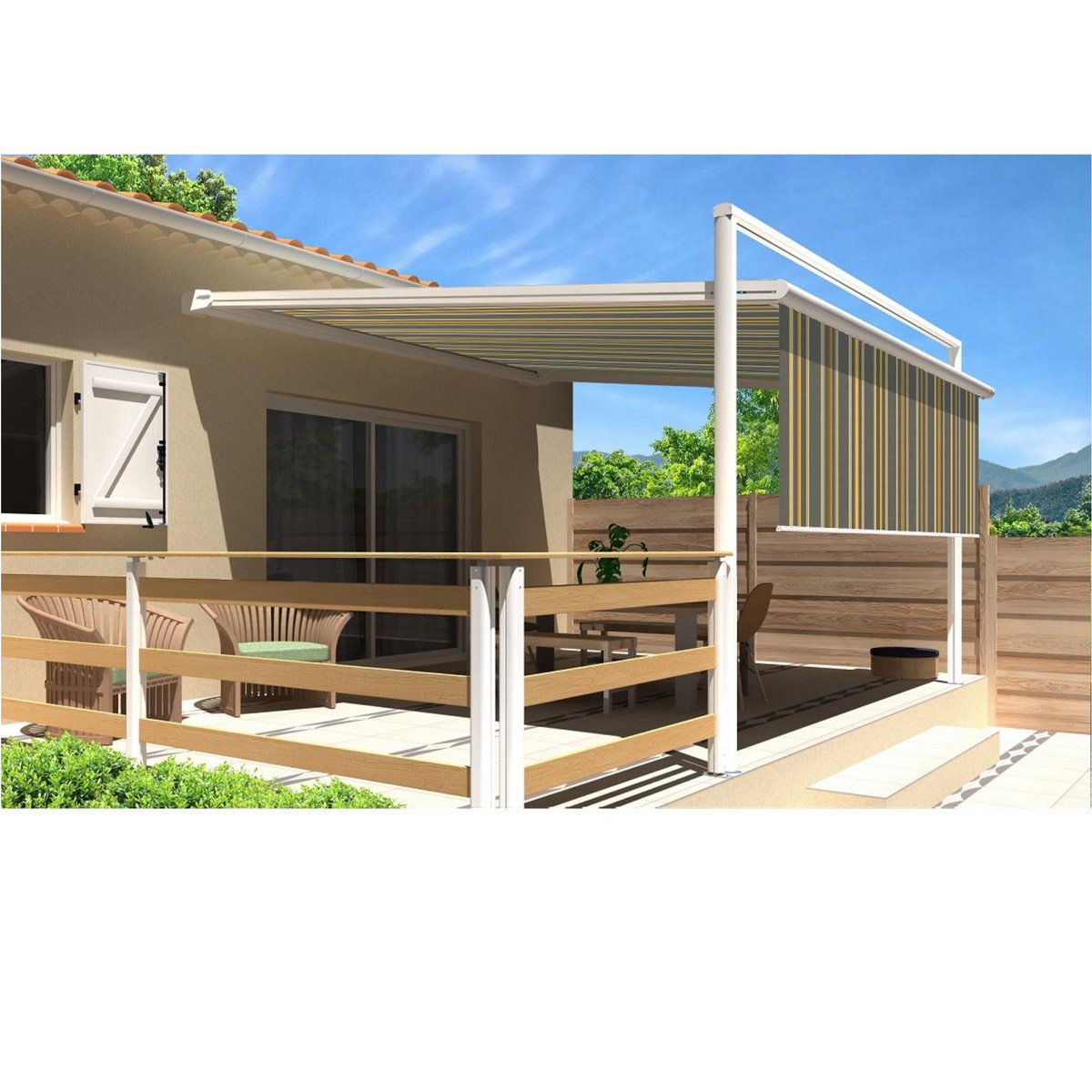 SUNSTYL Pergola blanche motorisée 4x4x2.5m MELODIE