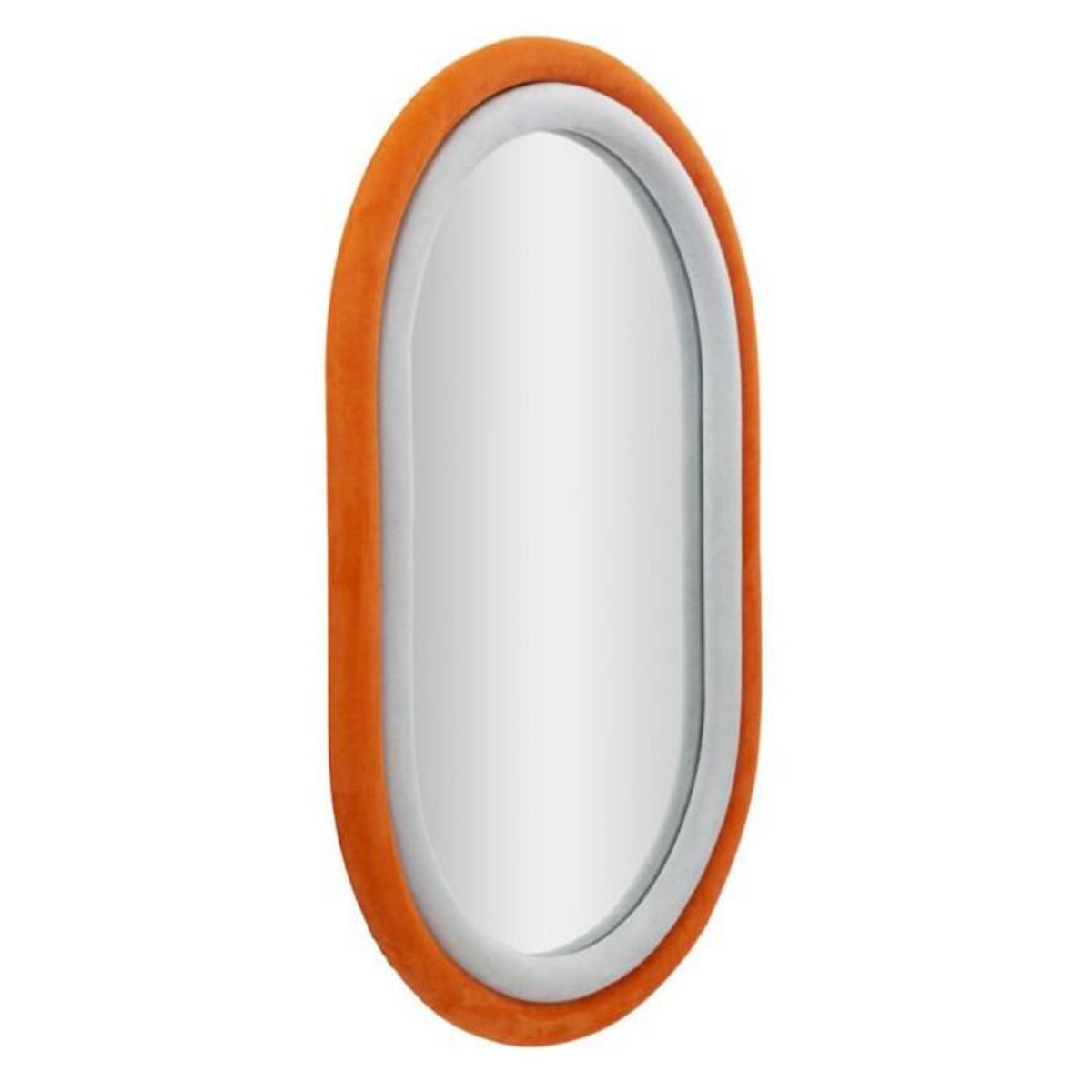 Paris Prix Miroir Mural en Velours  Anthony  90cm Gris & Orange
