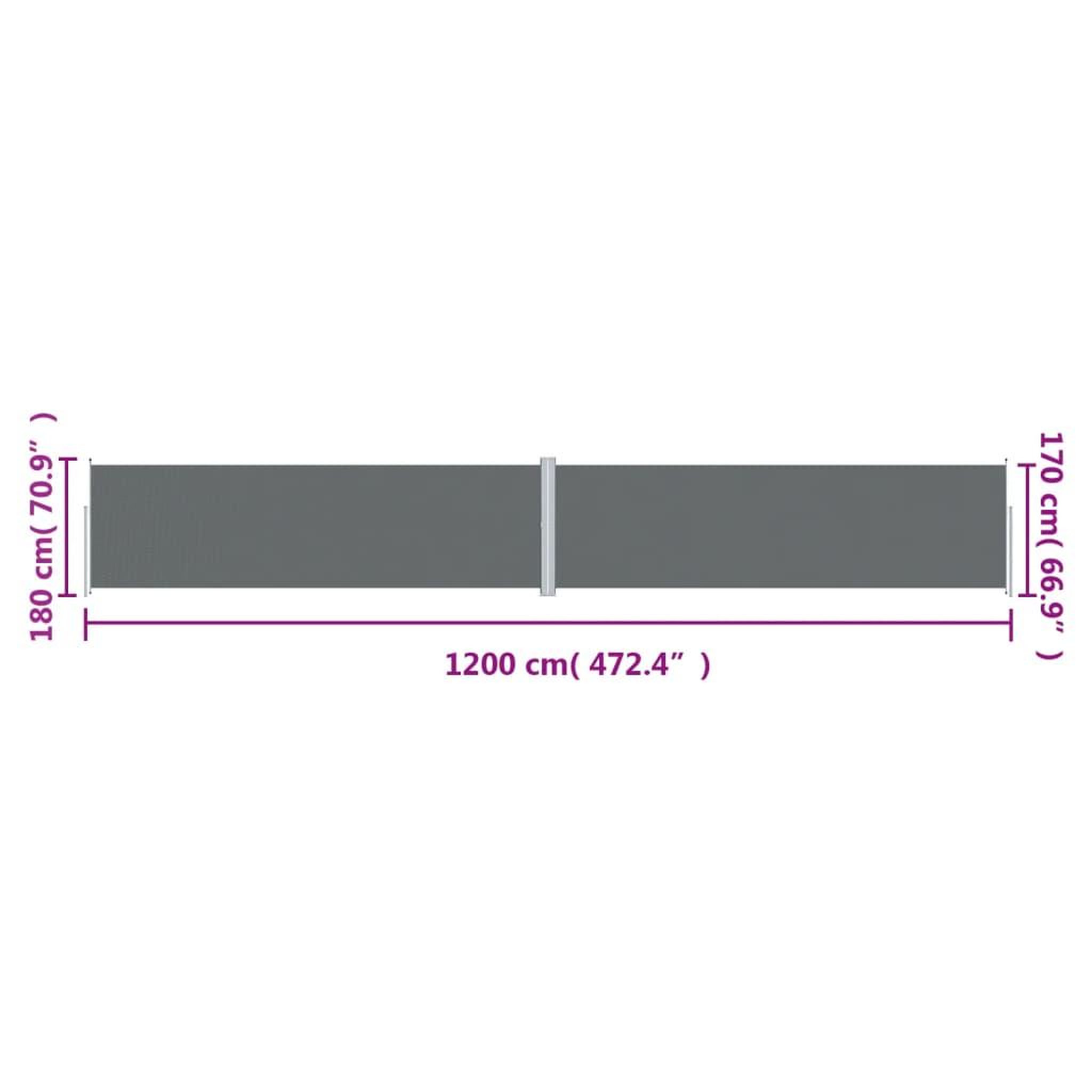 Voir la diapositive 6 : VIDAXL Auvent lateral retractable Anthracite 180x1200 cm