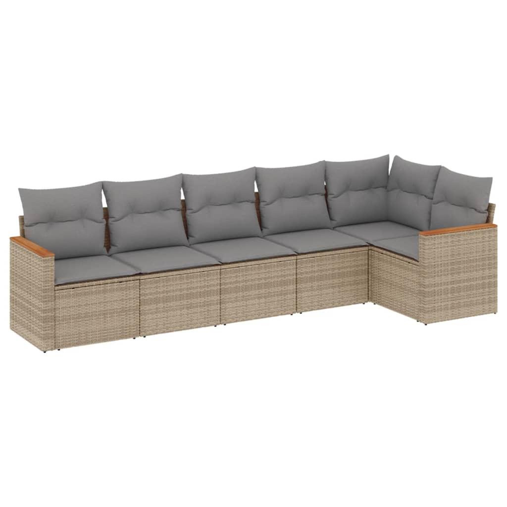 Voir la diapositive 2 : VIDAXL Salon de jardin avec coussins 6 pcs beige resine tressee