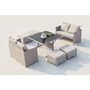 Voir la diapositive 3 : CONCEPT USINE Salon de jardin encastrable 8 places en résine gris NOUMÉA