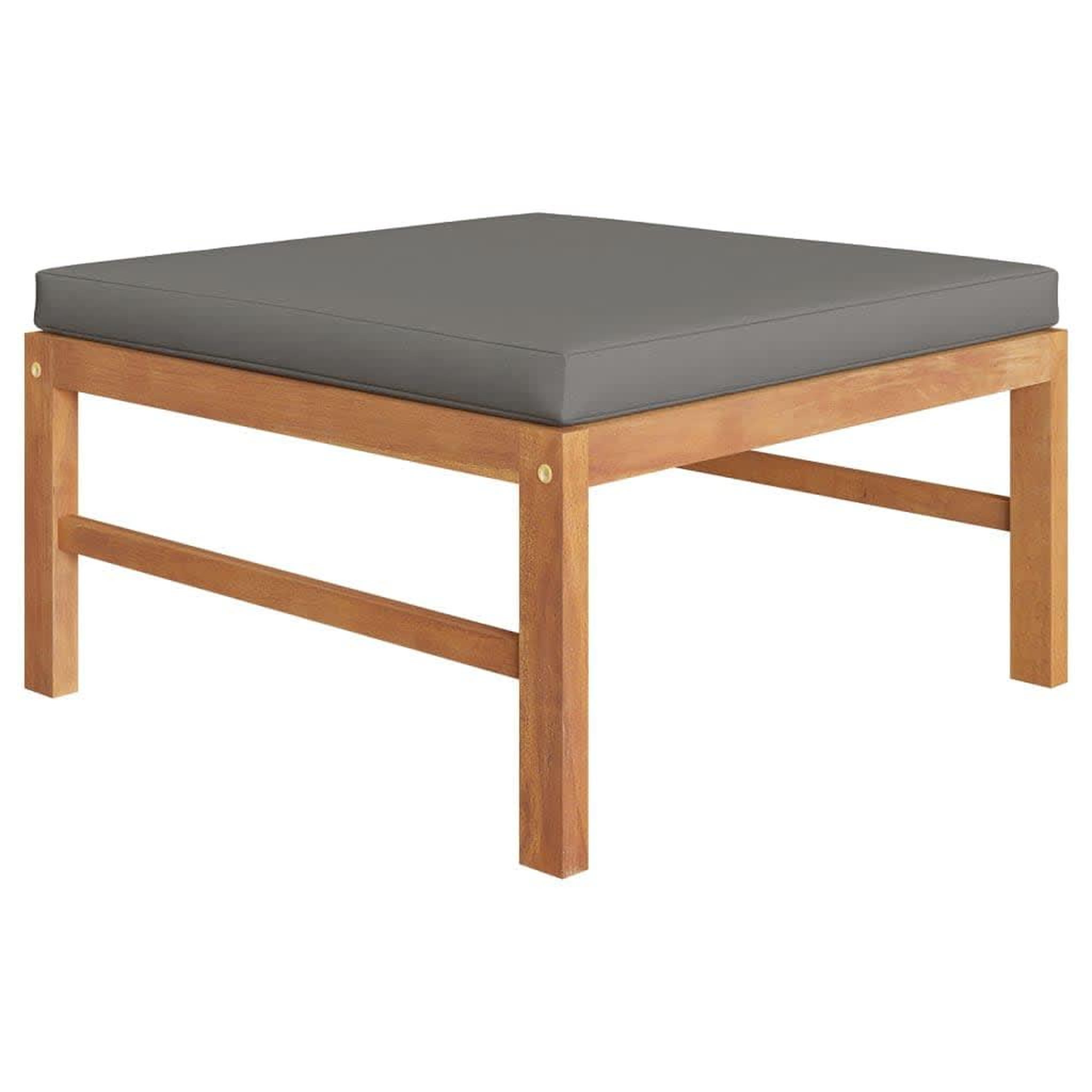 Voir la diapositive 5 : VIDAXL Salon de jardin 6 pcs avec coussins gris Bois de teck solide