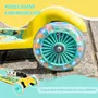 HOMCOM Trottinette enfant pliable modèle dinosaure - 3 roues lumineuses LED - hauteur guidon réglable - frein à friction arrière - alu. métal PP bleu jaune