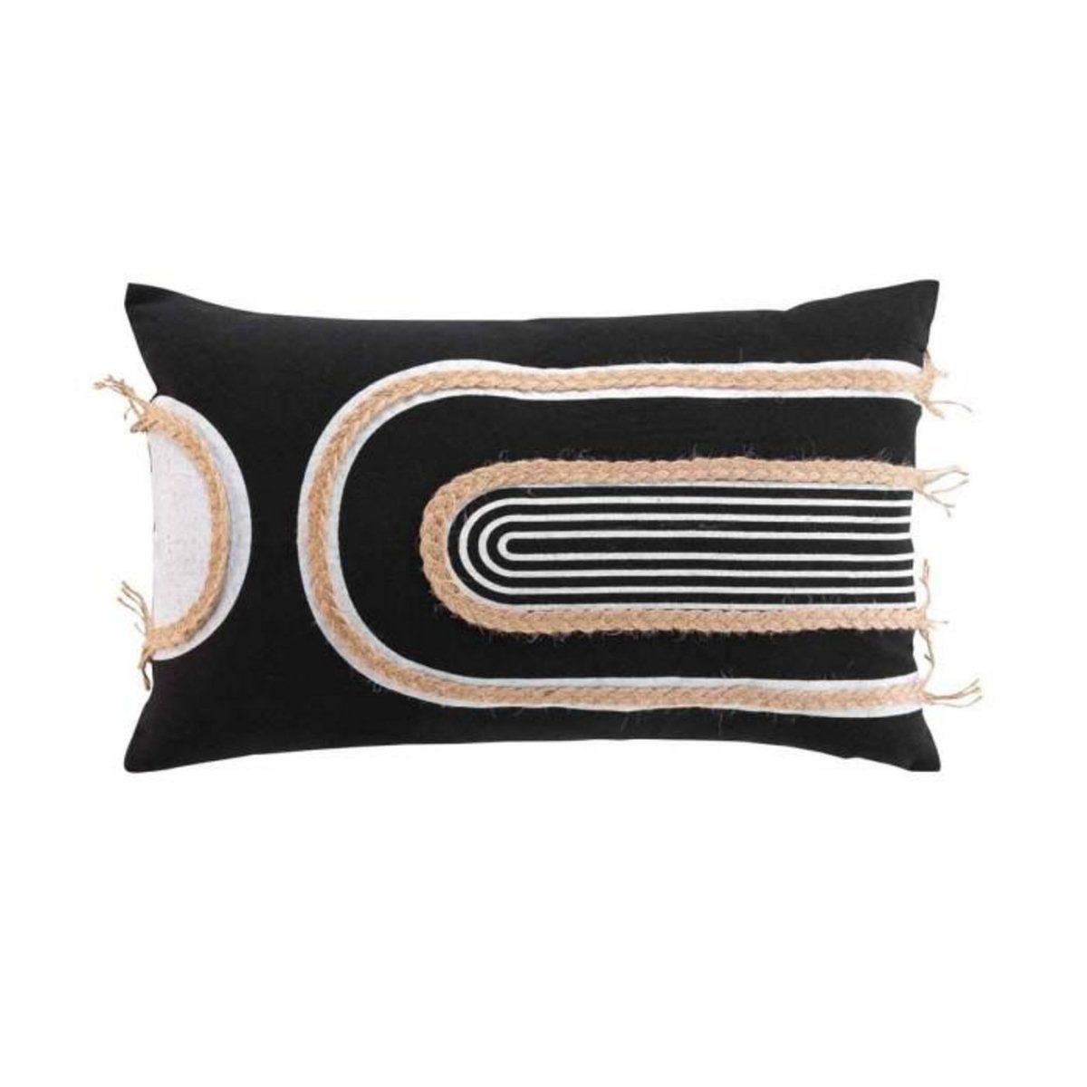 Paris Prix Coussin Déco Imprimé  Milazzo  30x50cm Noir