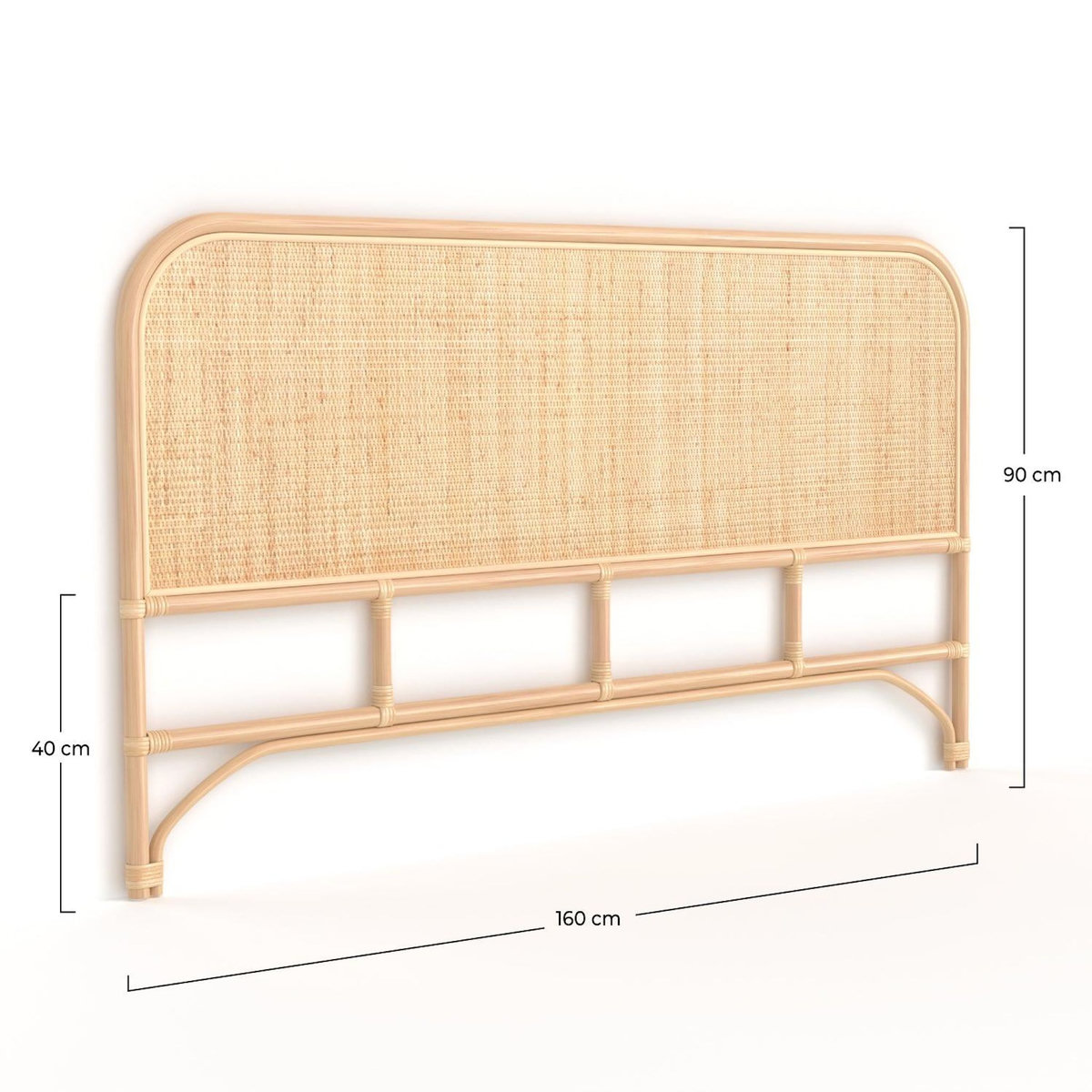 Rendez vous déco Tête de lit 160 cm en rotin naturel-Grace