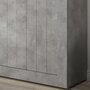 KASALINEA Argentier couleur gris béton moderne MABEL 2-L 110 x P 42 x H 144 cm- Gris