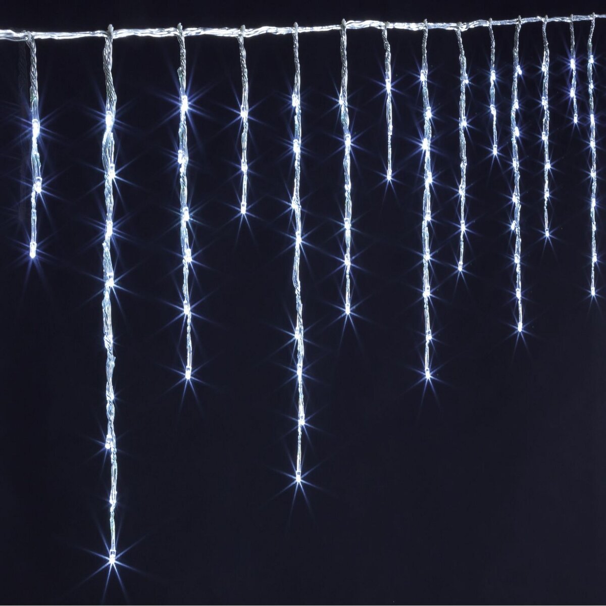 Guirlande de Noël extérieure à 120 LED Xmas - L. 200 cm - Blanc froid pas  cher 