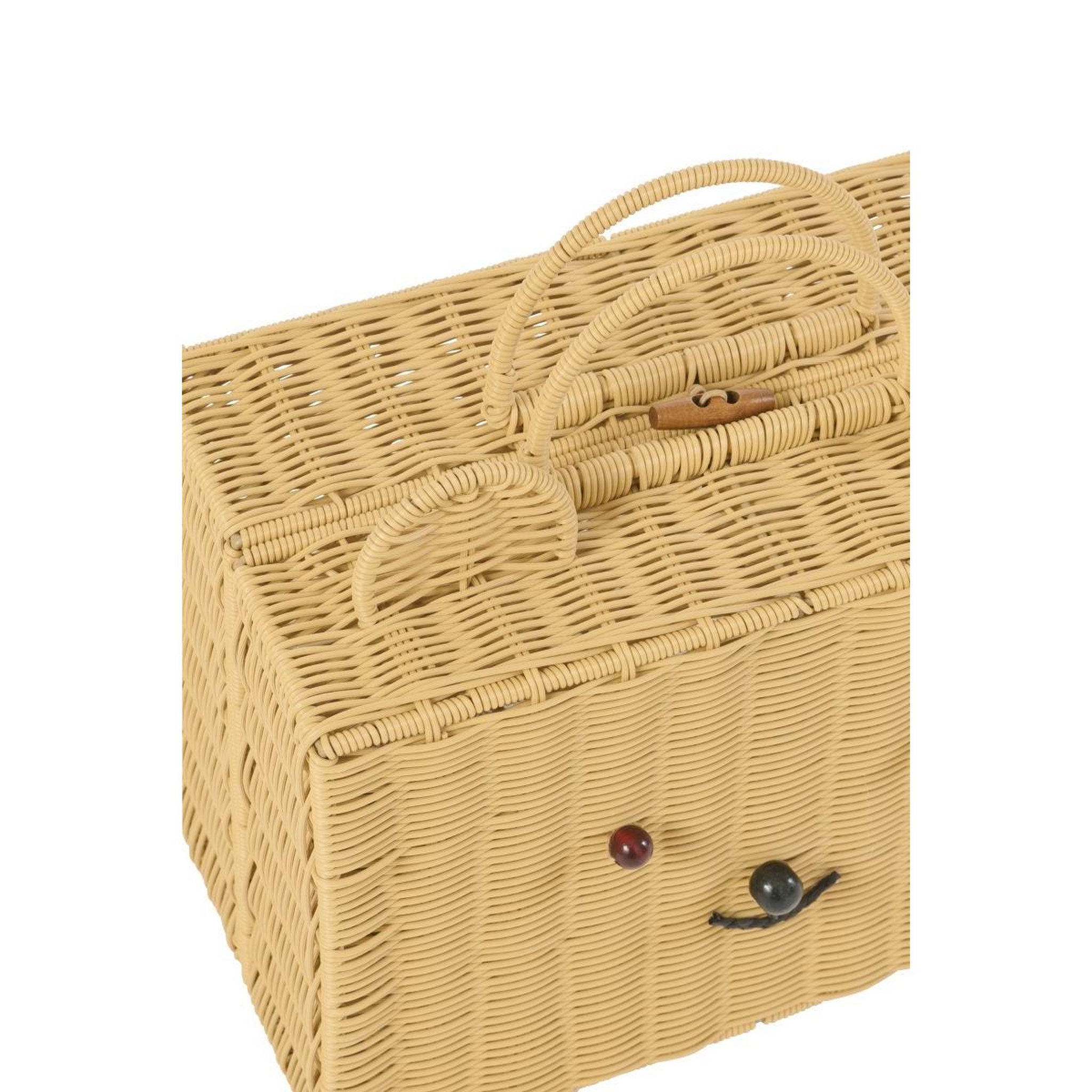 Voir la diapositive 6 : J-LINE Valise déco enfant ours  napoleon  35cm naturel