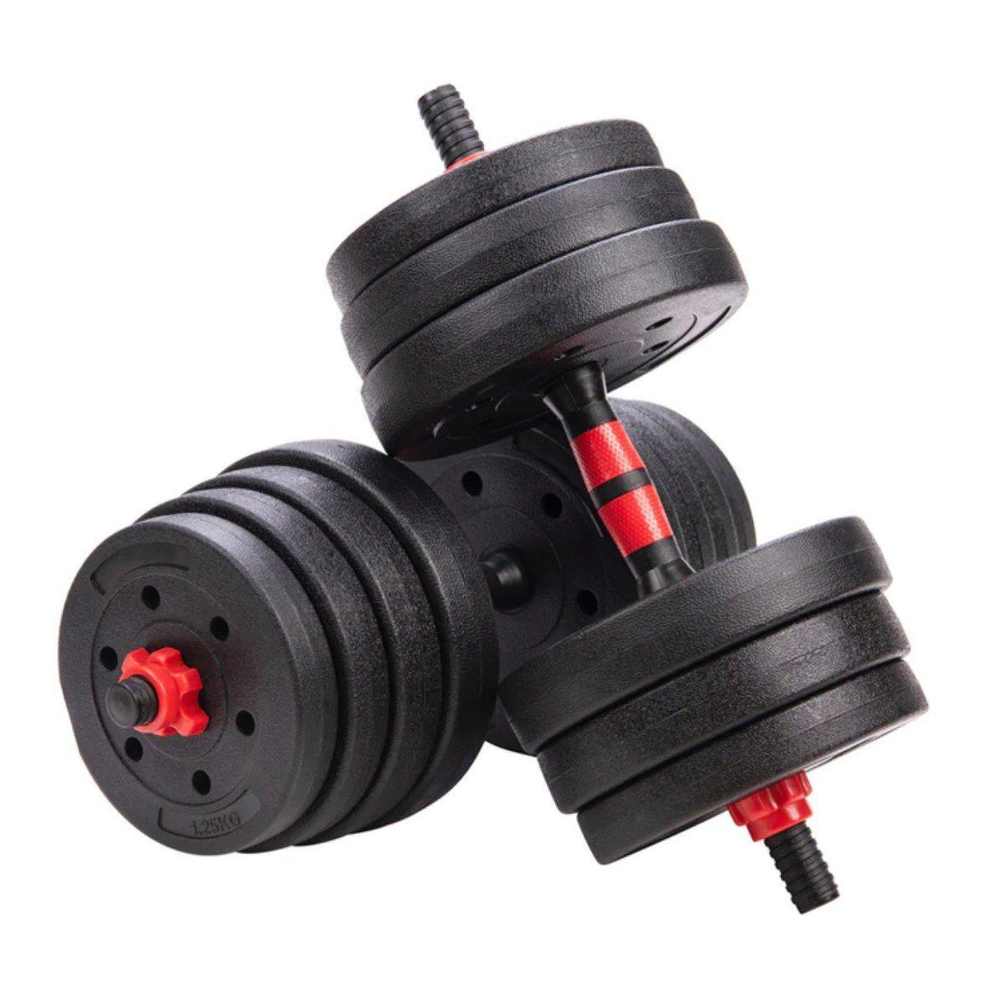 Voir la diapositive 4 : DE FAUGERES Haltères modulables 2 en 1  extension  60cm noir