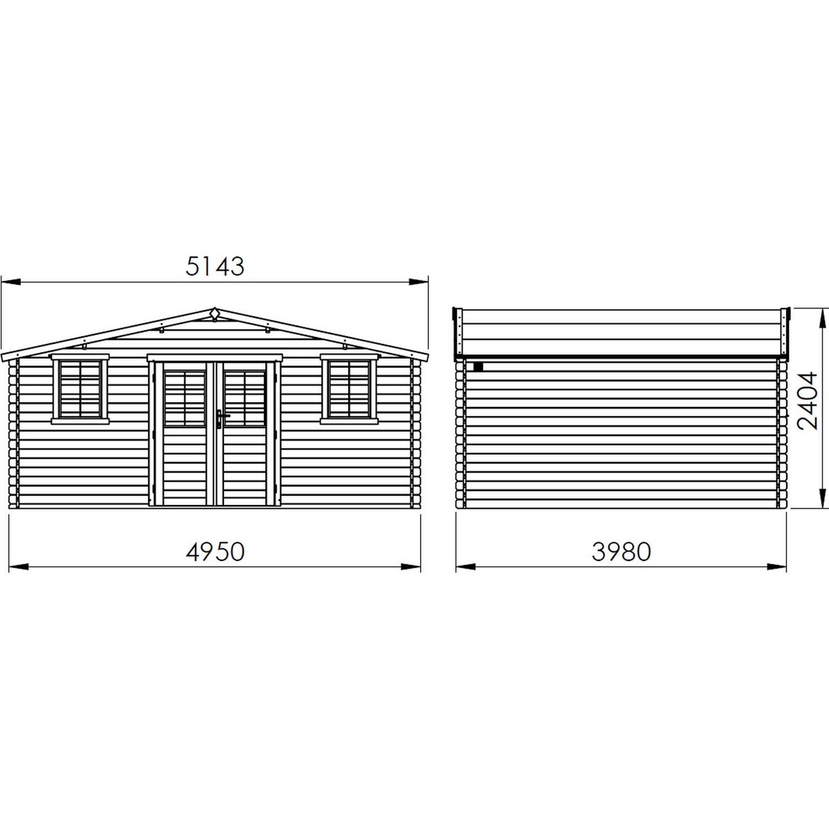 Forest Style Abri de jardin bois - 17,6m² - NICIA