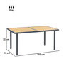 Voir la diapositive 3 : OUTSUNNY Table de jardin 6 personnes rectangulaire dim. 150 x 90 x 72 cm métal gris plateau effet bois naturel
