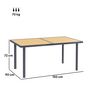 Voir la diapositive 3 : OUTSUNNY Table de jardin 6 personnes rectangulaire dim. 150 x 90 x 72 cm métal gris plateau effet bois naturel