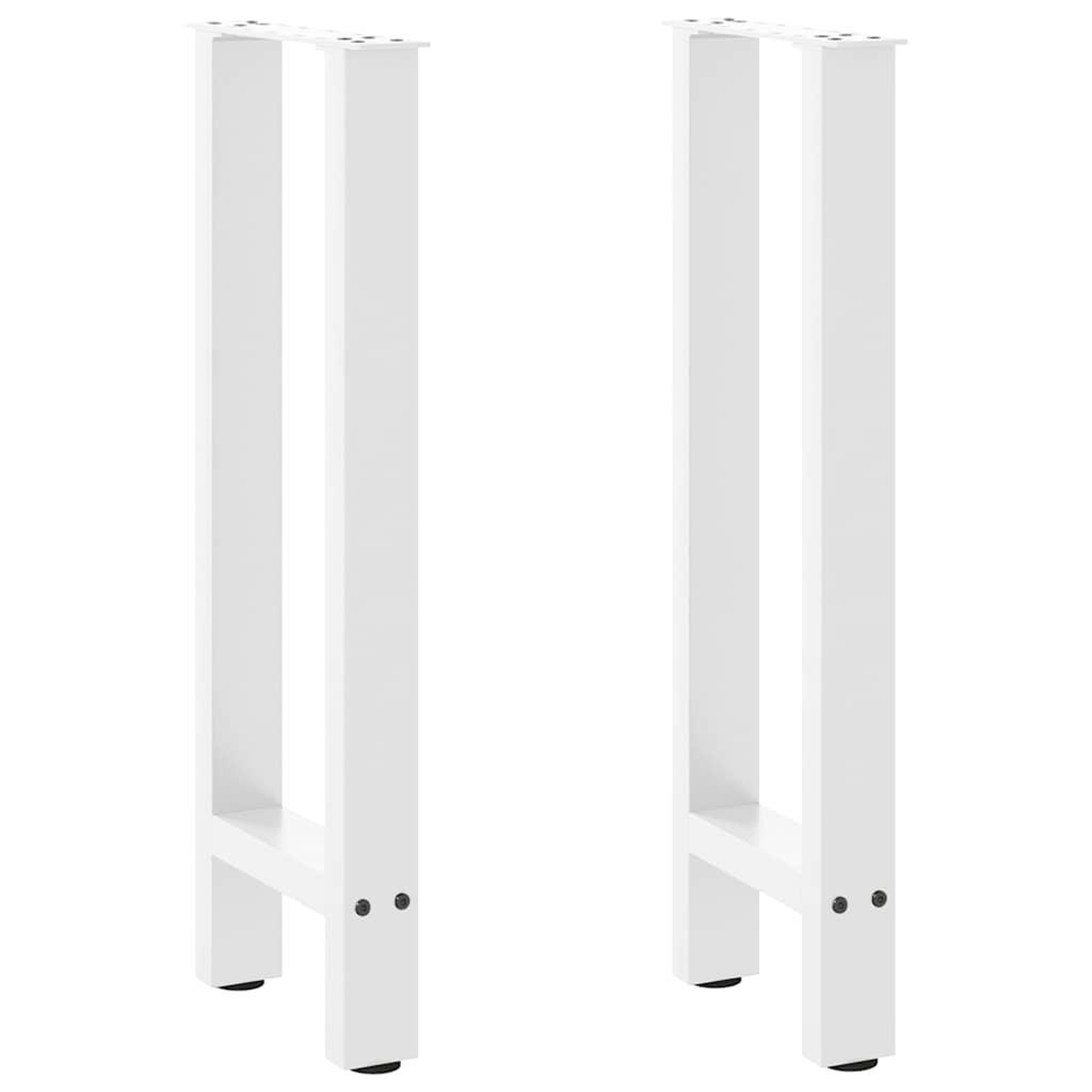 VIDAXL Pieds de table basse blanc 2 pcs 28x(72-73) cm acier